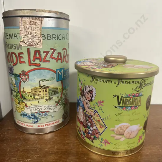 Vintage Amaretti Virginia & D Lazzaroni & C Tins