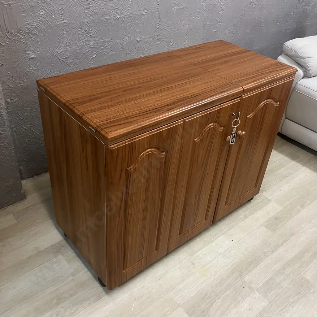 'Elegance' Sewing Cabinet / Work Table With Key. H76 W95.5 D44cm Image 1++