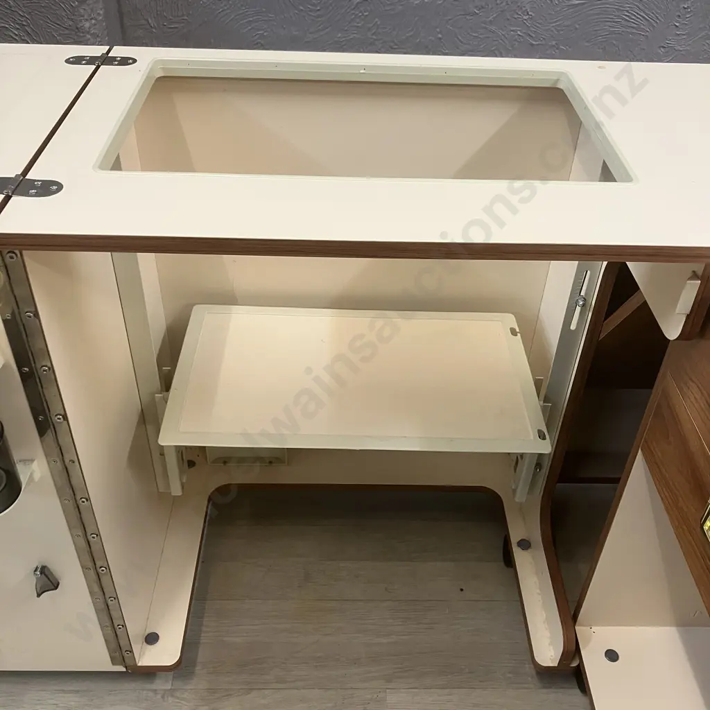 'Elegance' Sewing Cabinet / Work Table With Key. H76 W95.5 D44cm Image 1++