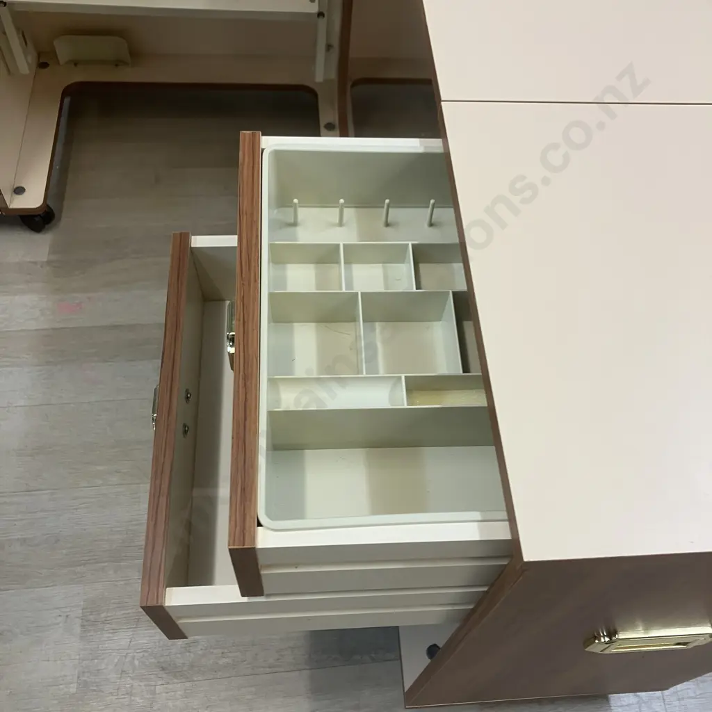 'Elegance' Sewing Cabinet / Work Table With Key. H76 W95.5 D44cm Image 1++
