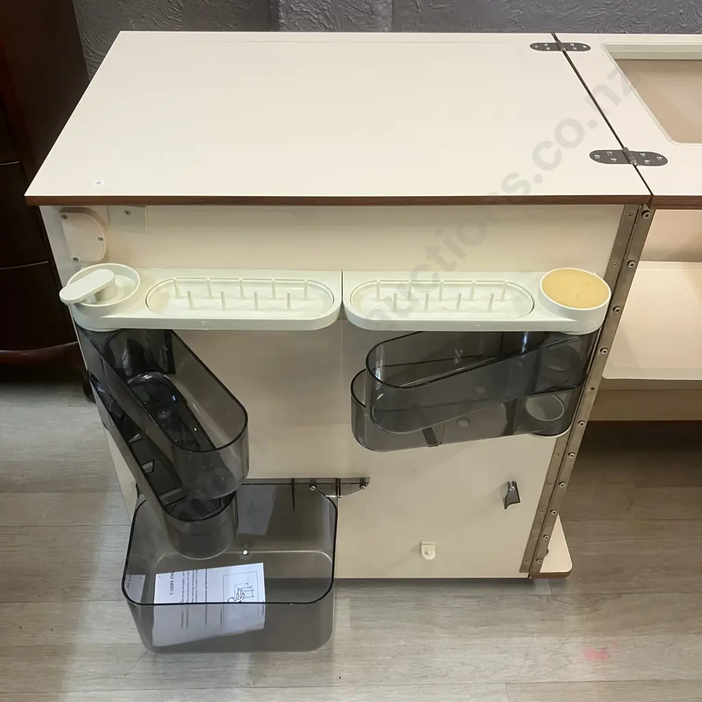 'Elegance' Sewing Cabinet / Work Table With Key. H76 W95.5 D44cm Image 1++
