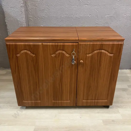'Elegance' Sewing Cabinet / Work Table With Key. H76 W95.5 D44cm