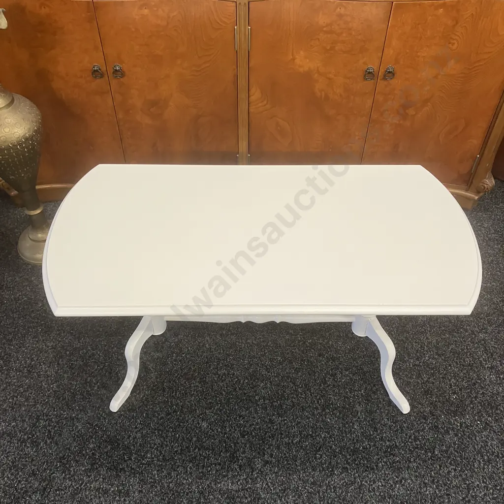 White Painted Wooden Coffee Table. H47 W91 D45cm Image 1++