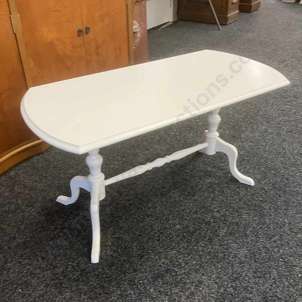 White Painted Wooden Coffee Table. H47 W91 D45cm Image 1++