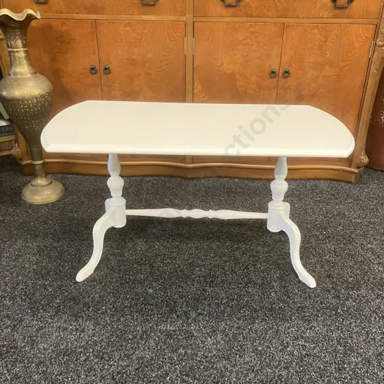 White Painted Wooden Coffee Table. H47 W91 D45cm
