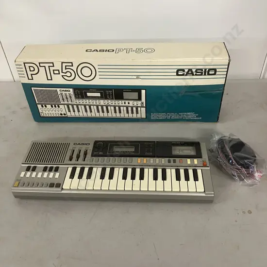Rare Vintage Casio Pt-50 Electronic Piano Keyboard - Retro 80s With Box