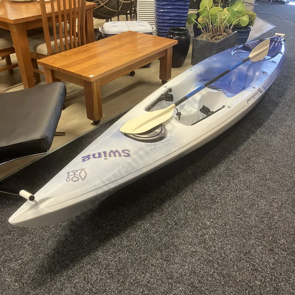 Perception Swing Kayak 3.98m With 2.2m Kayak Paddle - Canoe Sports Series 2000/175 Glass Fibre Reinforced Image 1++