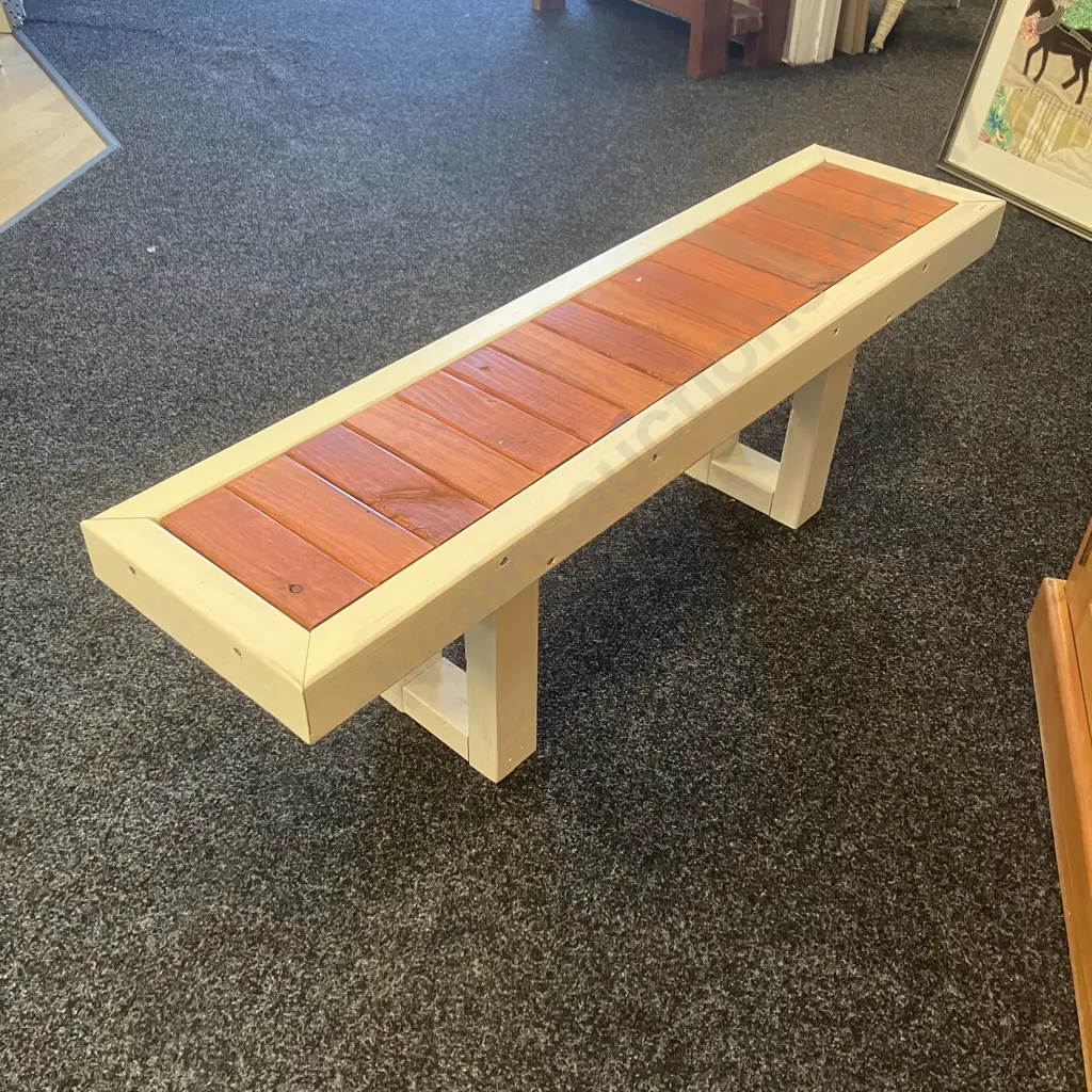 Wooden Bench Seat. H40 W123 D30cm Image 1++