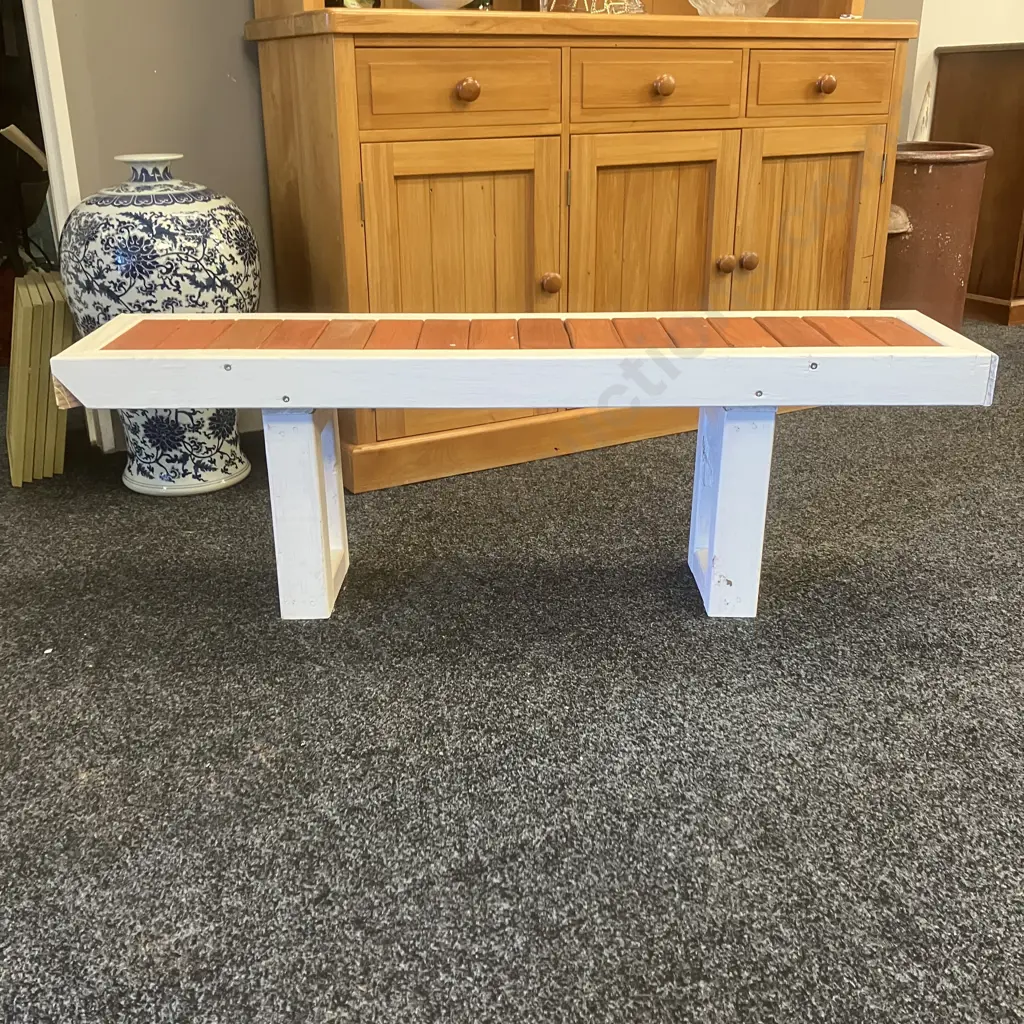 Wooden Bench Seat. H40 W123 D30cm Image 1++