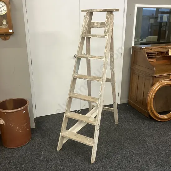 Vintage Wooden Stepladder. 175cm