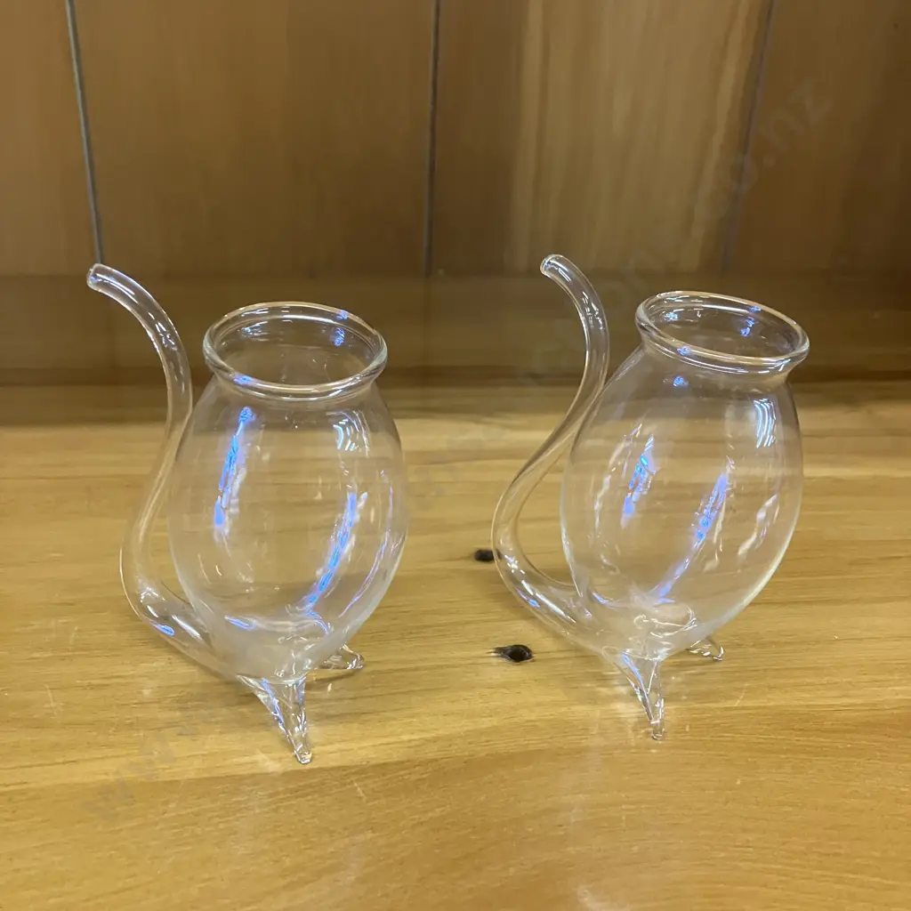 Pair of Hand Blown Glass Port Sipper Glasses Image 1++