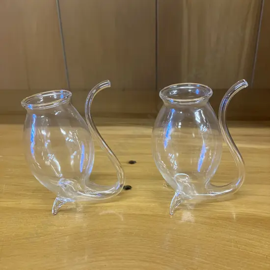 Pair of Hand Blown Glass Port Sipper Glasses