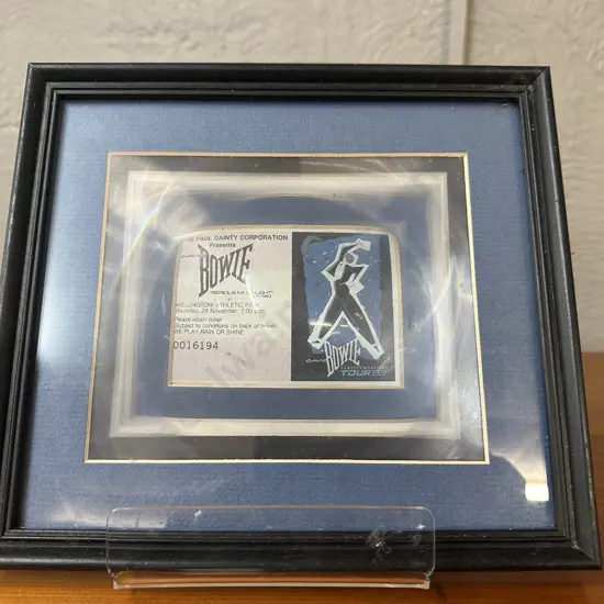 The Paul Dainty Corporation Framed David Bowie Concert Ticket 