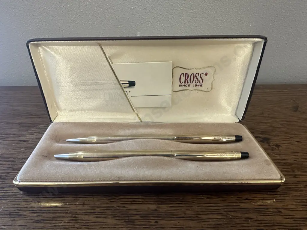 Vintage Cross Pen Set In Presentation Case Image 1++