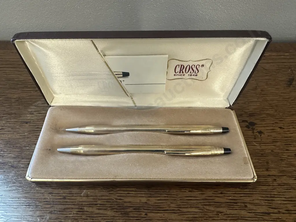 Vintage Cross Pen Set In Presentation Case Image 1++