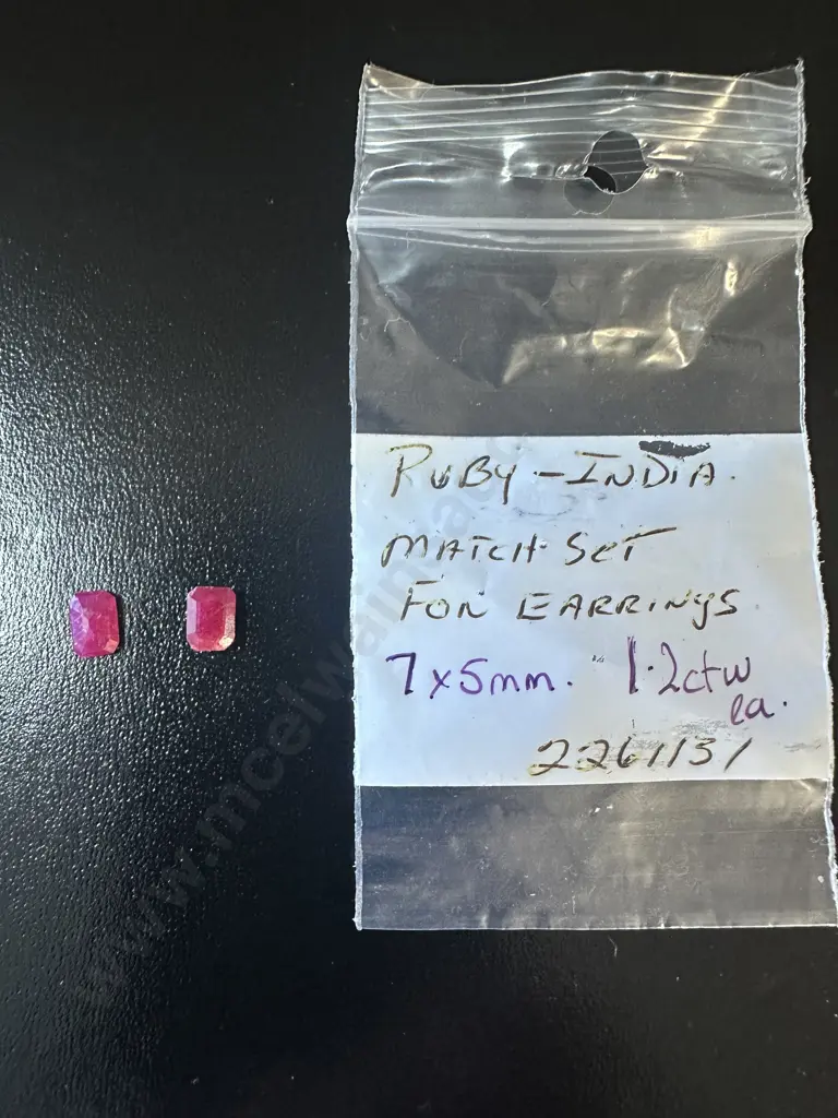 Ruby India Matching Earing Gemstone Set 1.2ct Image 1++