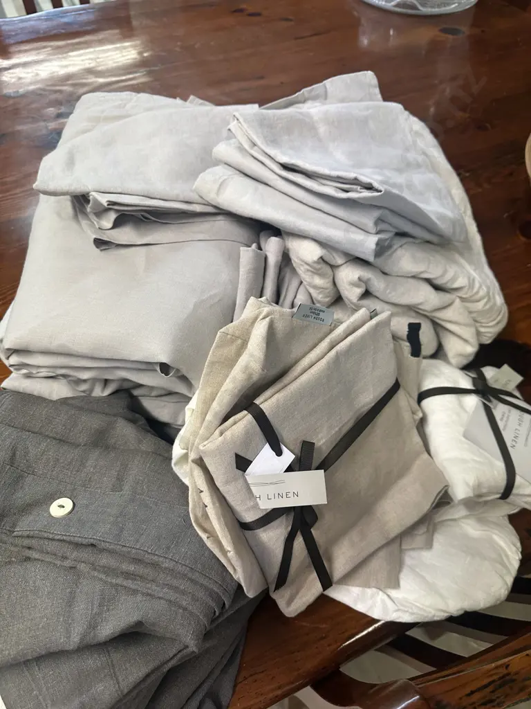 Assorted Rough USA Linen. Com 100% Linen Sheets, Pillow Cases Etc Image 1++