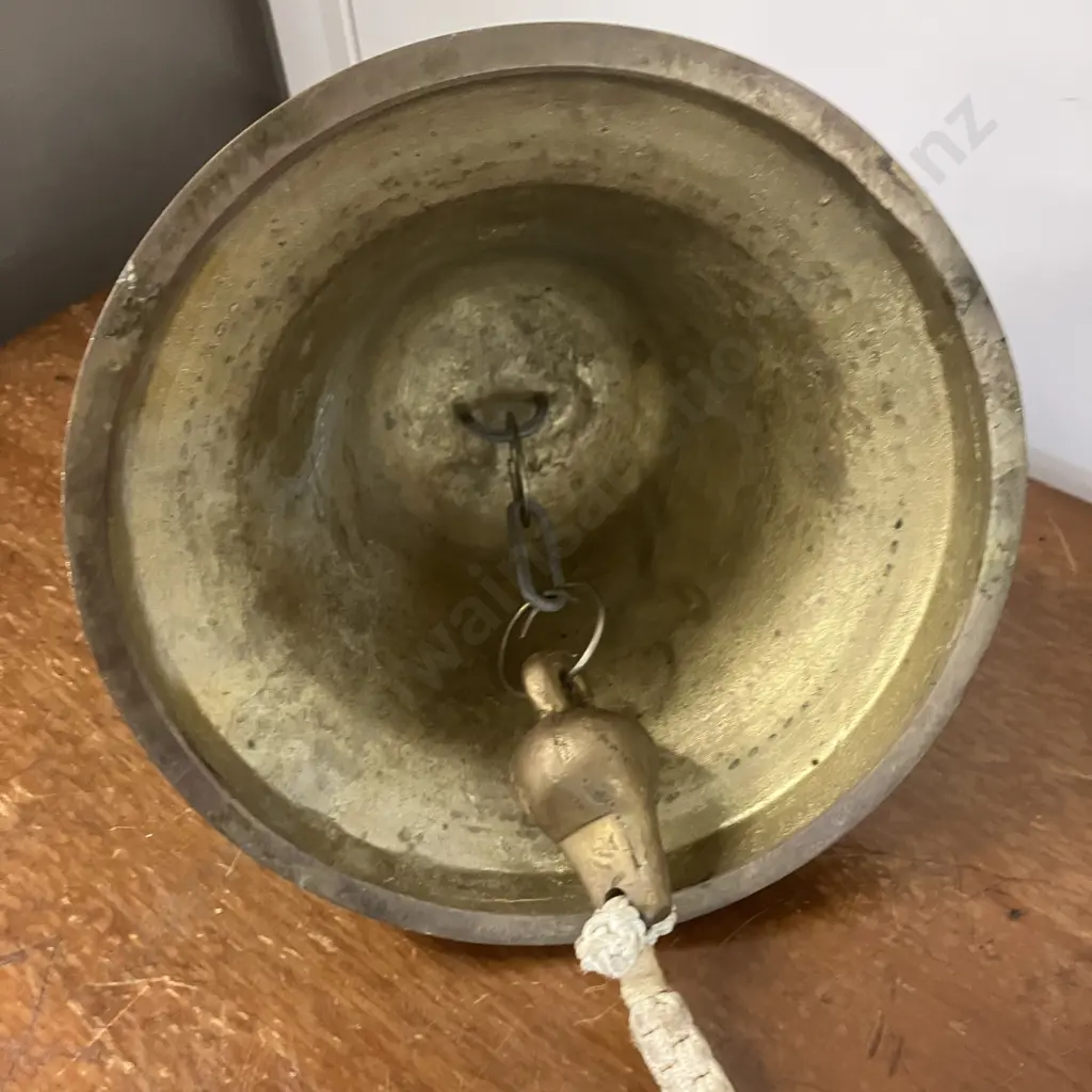 Large Vintage Brass Ships Bell. 18 x 20.5cm ( Random Engraved ) Image 1++