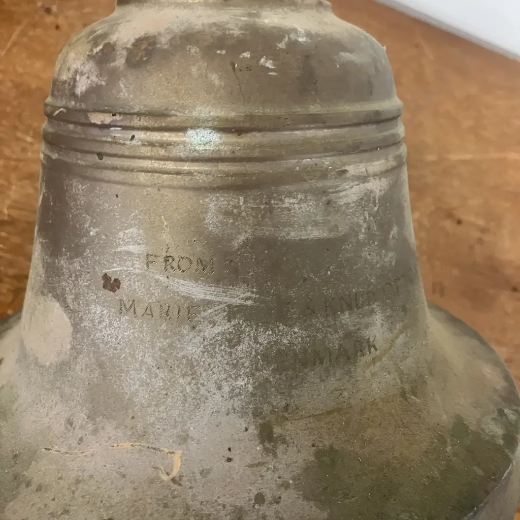 Large Vintage Brass Ships Bell. 18 x 20.5cm ( Random Engraved ) Image 1++