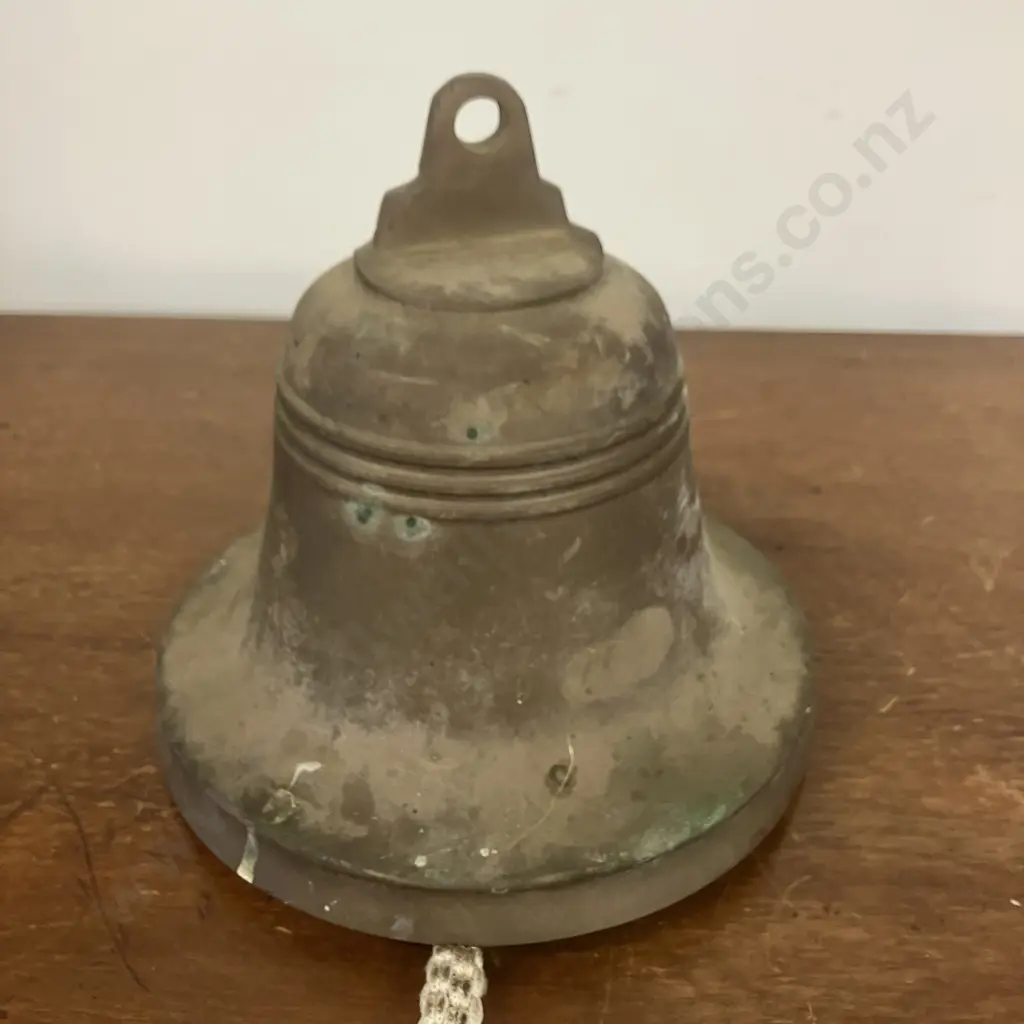 Large Vintage Brass Ships Bell. 18 x 20.5cm ( Random Engraved ) Image 1++