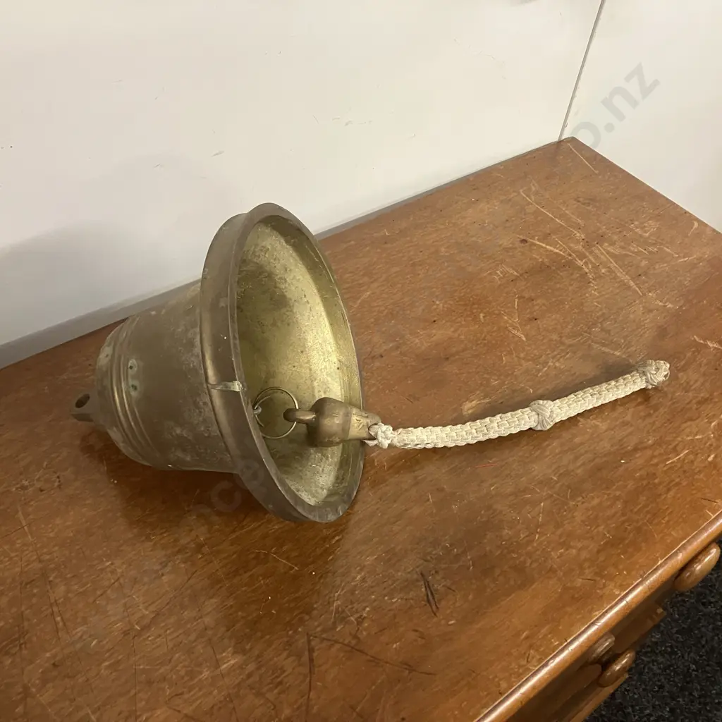 Large Vintage Brass Ships Bell. 18 x 20.5cm ( Random Engraved ) Image 1++