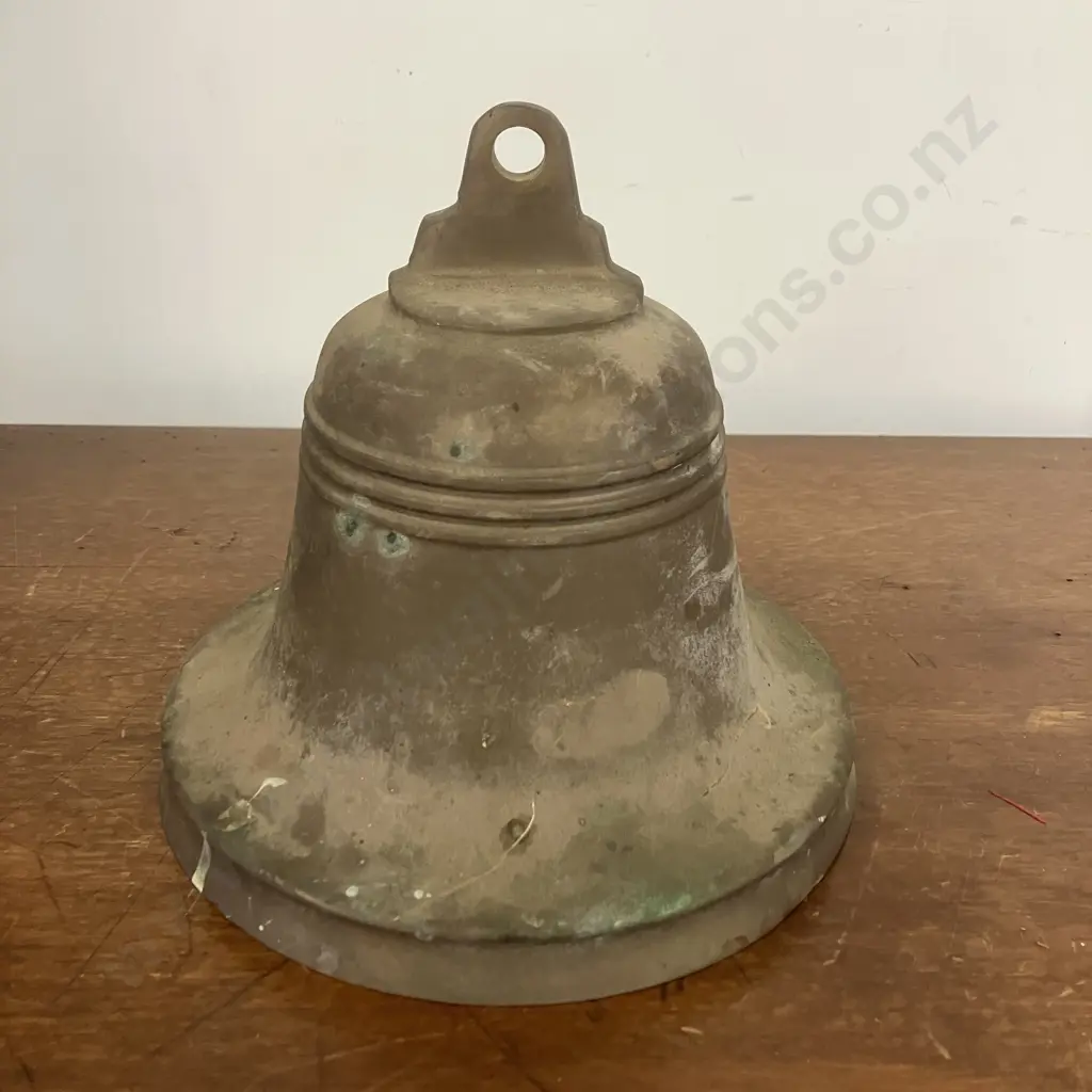 Large Vintage Brass Ships Bell. 18 x 20.5cm ( Random Engraved ) Image 1++