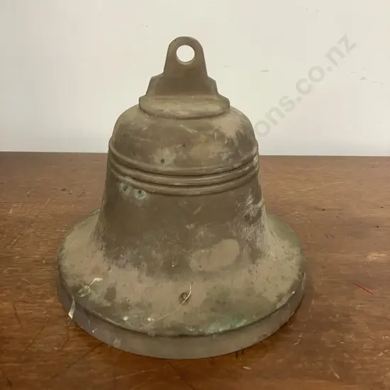 Large Vintage Brass Ships Bell. 18 x 20.5cm ( Random Engraved )