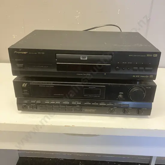 Sansui RZ-3000 Stereo Receiver & Pioneer DV-535 DVD Player (No Remotes) With James Taylor Concert Merchandise
