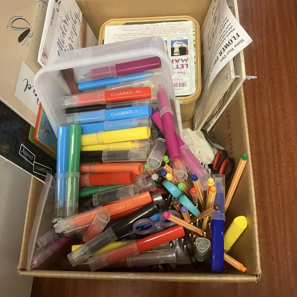 Box Lot Stationery Items, Paper Making Kit Etc Image 1++