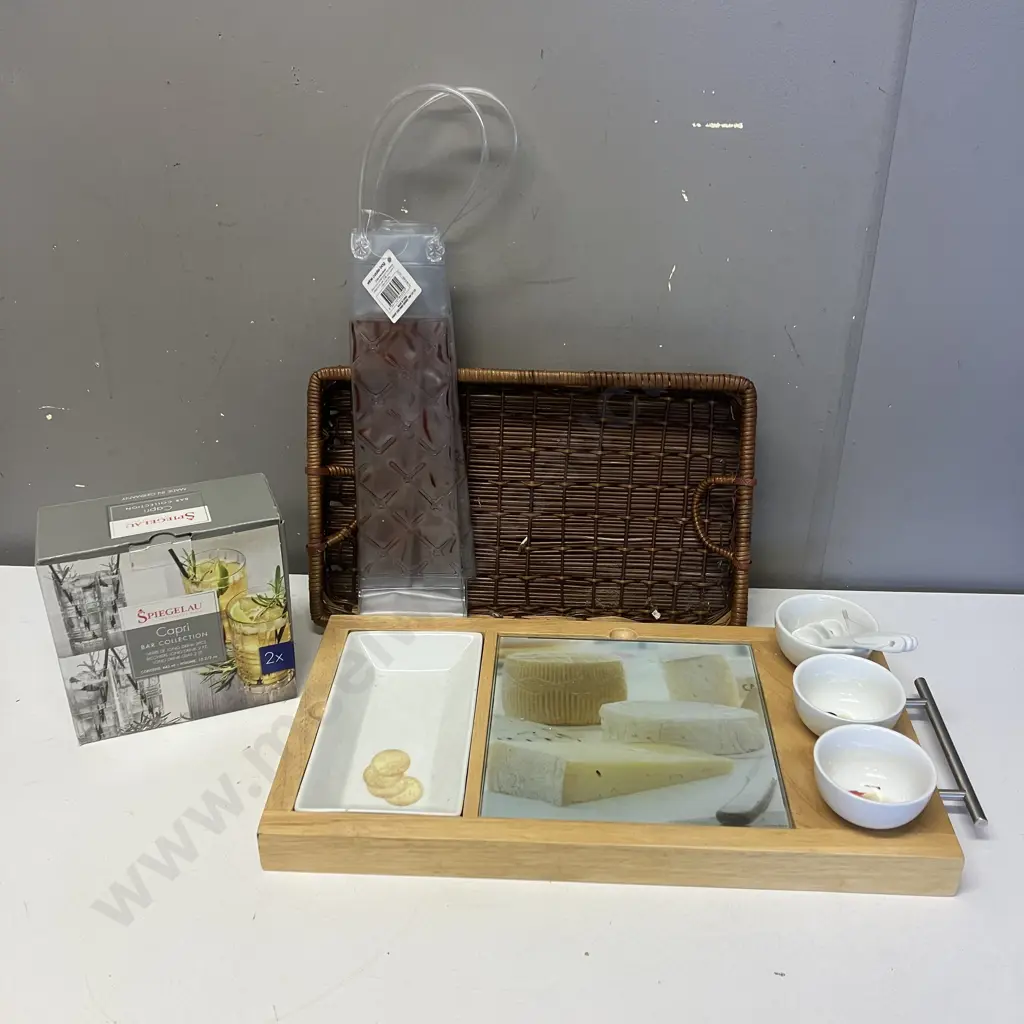 Spiegela Capri Long drink Glasses, Cheese Board Dish Set Etc Image 1++
