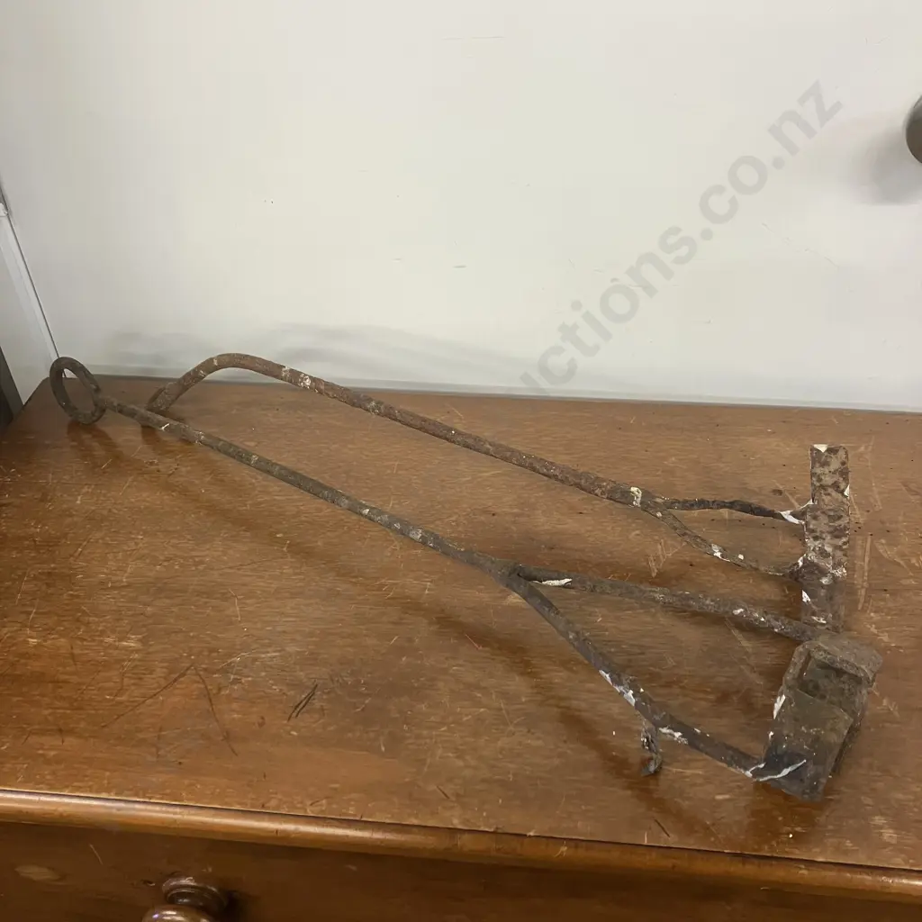 Antique Vintage Wrought Iron Branding Irons x 2 Image 1++