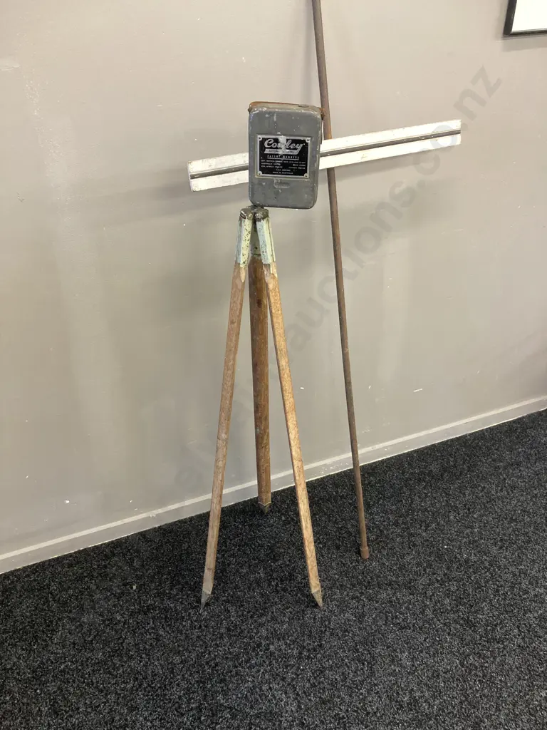 Vintage Cowley Automatic Level #1717D With Tripod & Levelling Staff, Made In Australia Image 1++