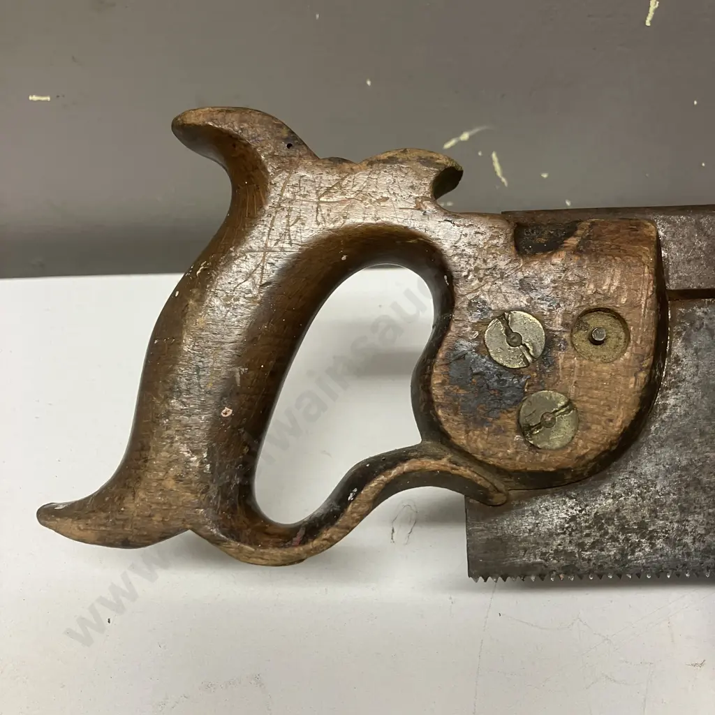 Rare 'Kangaroo Mark' Robt Sorby Sheffield Steel Back Tenon Saw, 47cm, Split Head Screws Image 1++