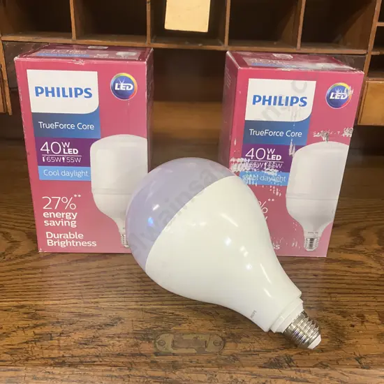 Pair of Philips TrueForce LED Lamps 40W Cool Daylight & Philips 40W LED Lamp(Sold With -02)
