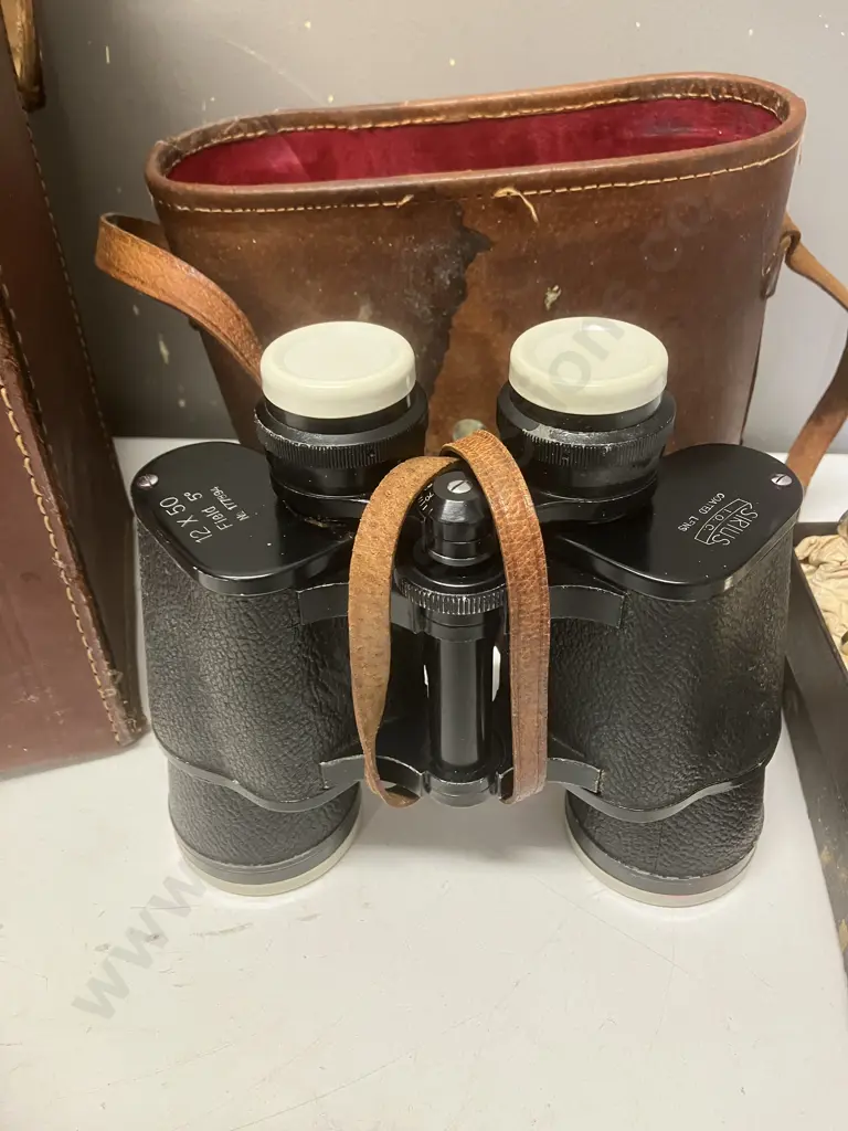 Vintage Items - Sirius 12x50 Field Binoculars, Bowling Balls In Case, B-D Champion Vet Syringe With Box Image 1++