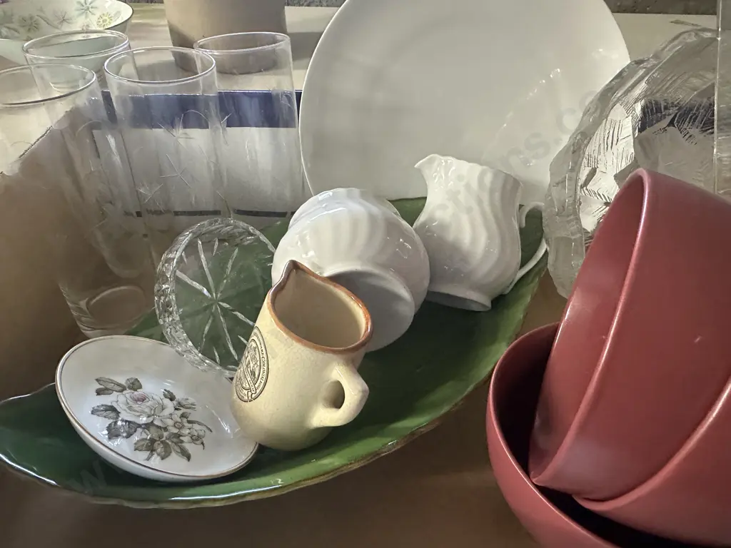 Large Glass Vase, Bowl, Glasses & China Items Etc Image 1++