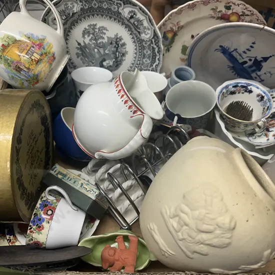 Assorted China & Vintage Items - Box Lot