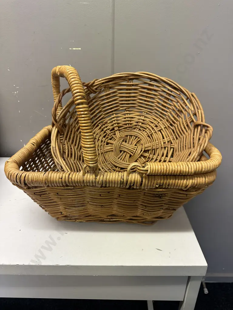 Vintage Cane Baskets (as found) Image 1++