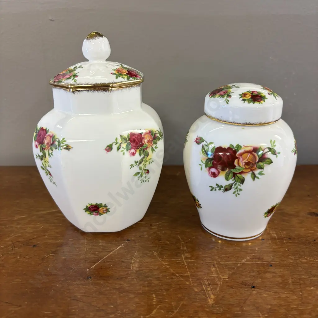 Royal Albert Old Country Roses Ginger Jars x 2 Image 1++