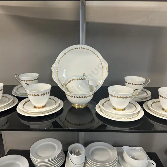 Vintage Royal Albert Teaware White With Gold Gilt Detail 