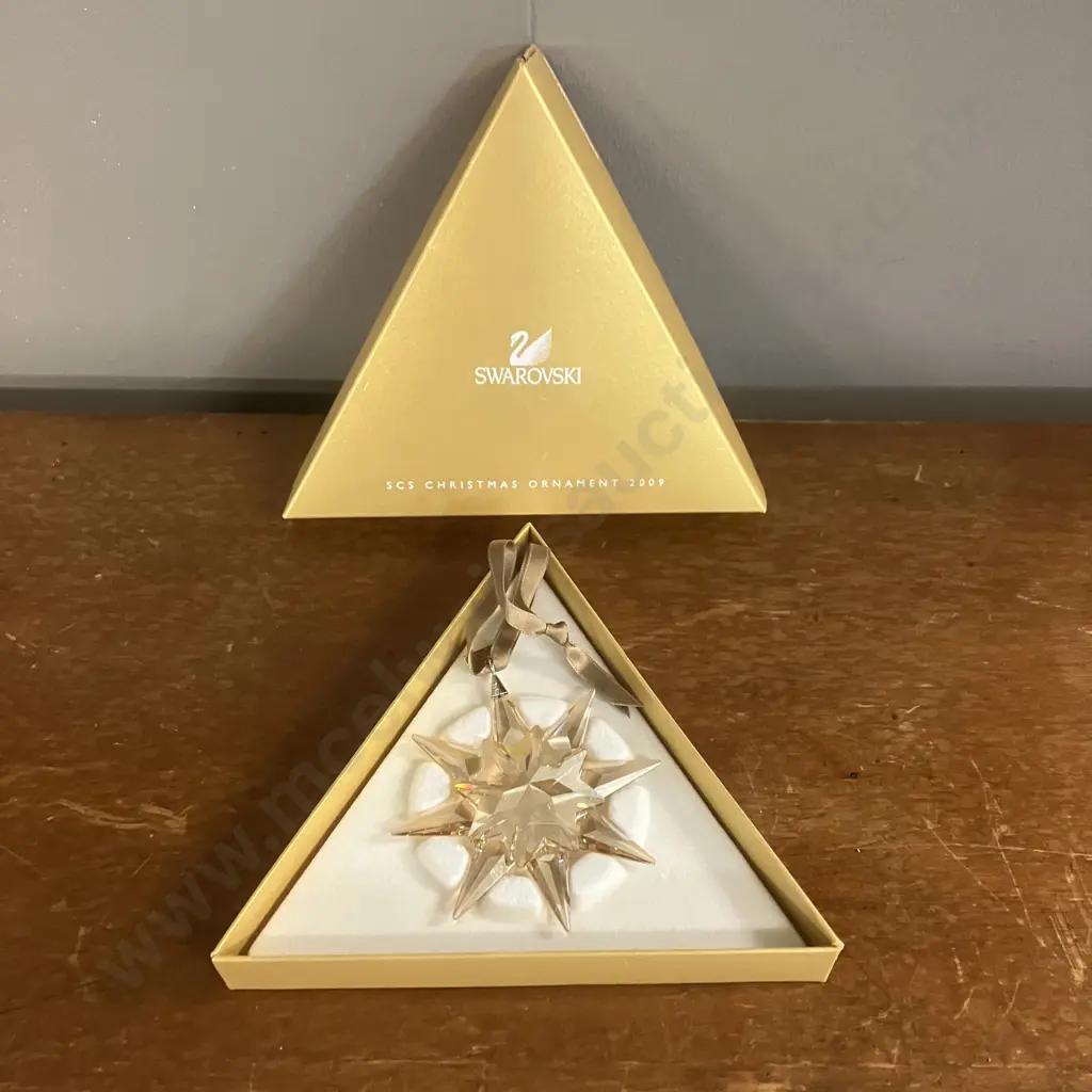 Swarovski Crystal SCS CHRISTMAS ORNAMENT 2009 Golden Shadow Star Limited Edition In Box. 8cm Image 1++