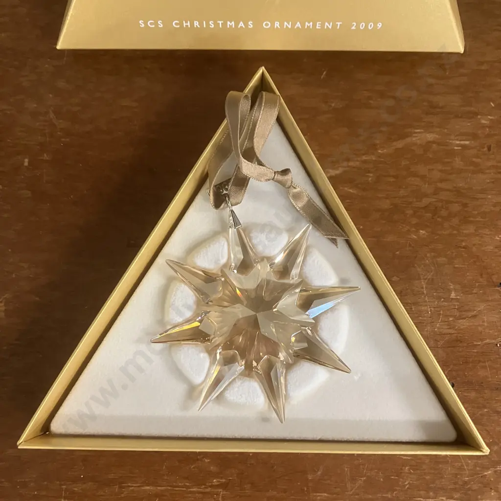 Swarovski Crystal SCS CHRISTMAS ORNAMENT 2009 Golden Shadow Star Limited Edition In Box. 8cm Image 1++