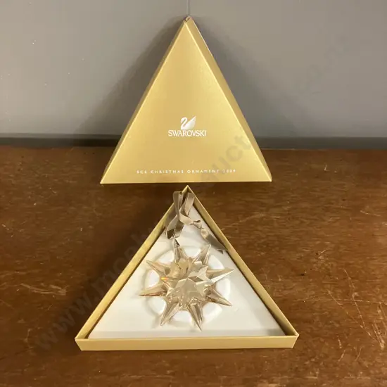 Swarovski Crystal SCS CHRISTMAS ORNAMENT 2009 Golden Shadow Star Limited Edition In Box. 8cm