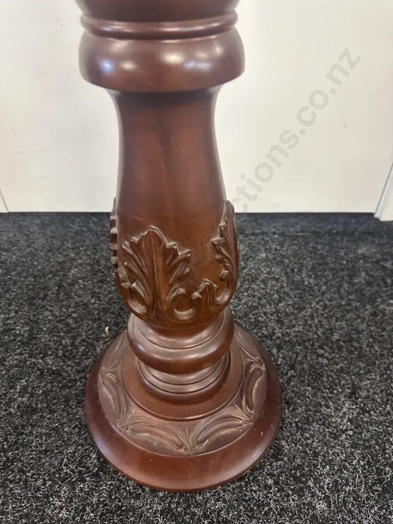 Ornate Mahogany Plant Stand H101cm. Image 1++
