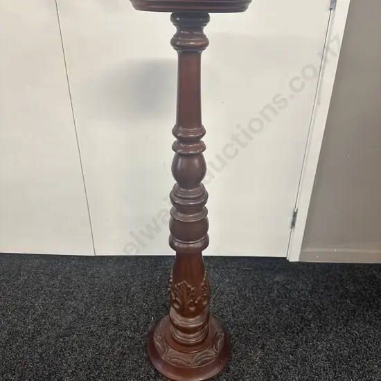 Ornate Mahogany Plant Stand H101cm.