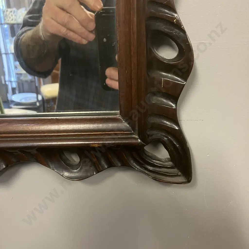 Early 20th Century Mahogany Pierced Frame Mirror. 94 x 118cm Image 1++