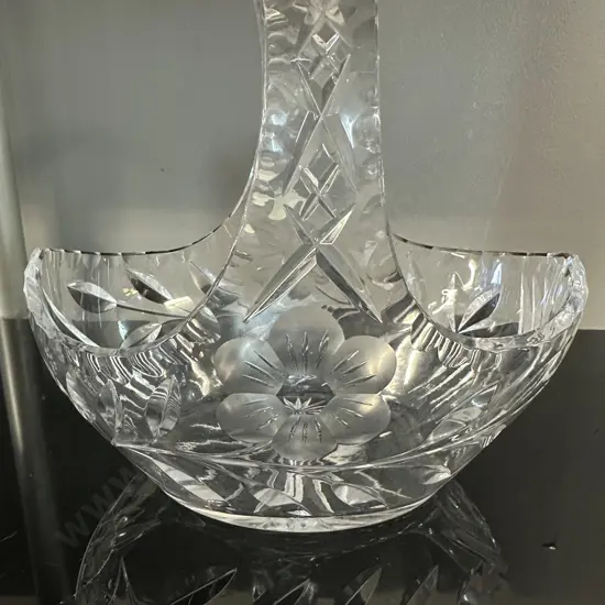 Vintage Crystal Basket H21cm.