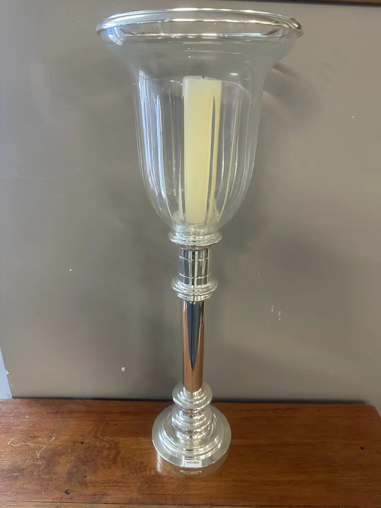 Ralph Lauren Large Hurricane Candle Holder With Candle Image 1++