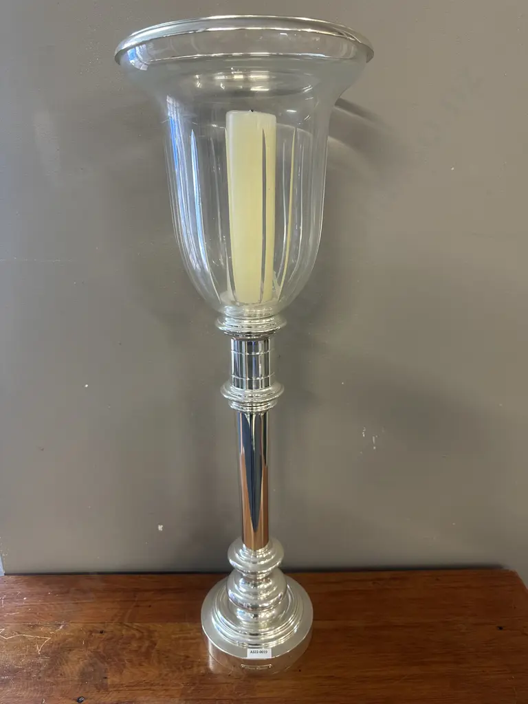Ralph Lauren Large Hurricane Candle Holder With Candle Image 1++