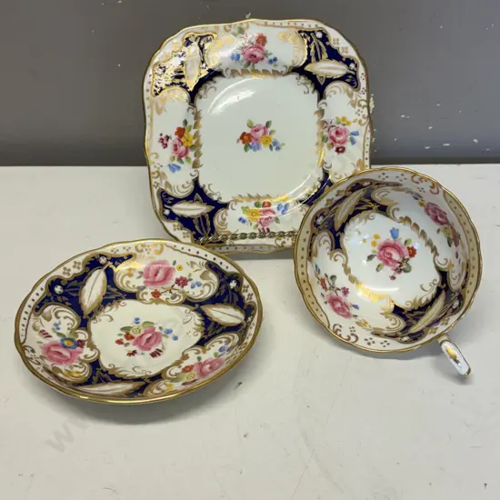 Antique Hammersley Handpainted Trio